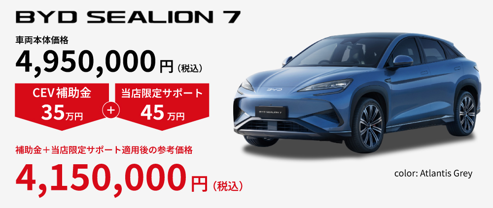 BYD SEALION 7 補助金額